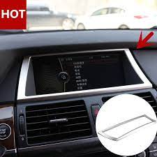 Inner Centre Console Gps Navigation Frame Cover Trim Stainles For Bmw X5 E70 2009 2013 Dashboard Navigation Bmw X6 Bmw