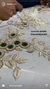 Best 12 Gorgeous Cotton Silk Pants With Handwork And 3d Details These Pants Are Ma Handwork Embroidery Design Hand Embroidery Designs Bead Embroidery Patterns