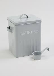 Washing Up Laundry Tin Scoop 18cm X 14cm X 14cm Light Grey Kitchen Storage Containers Laundry Laundry Powder