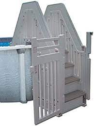 Amazon Com Confer Double Staircase Above Ground Pool Entry System With Gate Toys Games In 2020 Double Staircase Above Ground Pool In Ground Pools