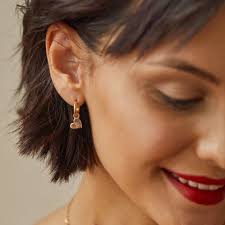 Mini heart sales hoop earrings