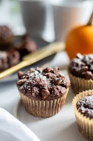 One Bowl Pumpkin Chocolate Muffins Vegan Gluten Free Recipe Pumpkin Chocolate Gluten Free Chocolate Chocolate Pumpkin Muffins