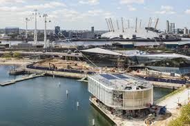 Construction of the thames cable car. London Cable Car Emirates Air Line Inhabitat Green Design Innovation Architecture Green Building