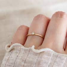 Tiny Diamond Engagement Ring Studio Cosette Diamond Solitaire Rings Tiny Diamond Gold Engagement Rings