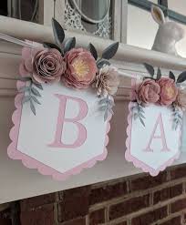 Floral Party Decor 3d Paper Flower Nursery Sign Shabby Chic Dekorasyon Elisleri Parti Fikirleri Ve Asma Susler