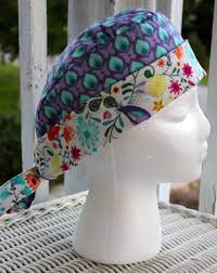 Love The Opposing Patterns 100 Cotton Reversible Scrub Cap Scrub Hat Patterns Hat Patterns To Sew Surgical Scrub Hats Pattern