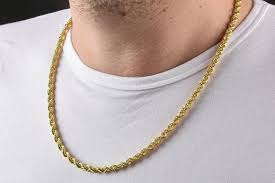 14k Gold Rope Chain Hollow Gold Chain Mens Gold Necklace 5 Etsy Gold Necklace For Men 14k Gold Rope Chain Gold Rope Chains