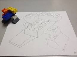 Lego Colored Pencil Drawing Art Lesson Plans Art Lessons Contour Line Drawing