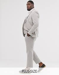 Did you scroll all this way to get facts about big tall mans suit? River Island Big Tall Linen Suit Pants In Neutral Asos