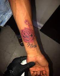 Some of these tattoos include names, cartoon characters, flowers, animals, or inspirational quotes. Left My Mark On Twitter Breast Cancer Awareness Who S Next Comment You Thoughts Below Lmm Leftmymark Rose Breastcancer Breastcancerawareness Rose Tattoo Tattoos Ink Art Design Designerink Legendary Chicago Chicagobrand