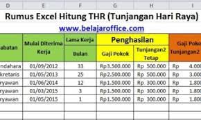 Check spelling or type a new query. Rumus Excel Hitung Thr Tunjangan Hari Raya Belajar Office