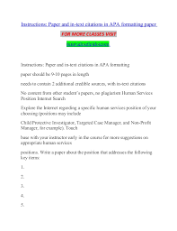 If you are using apa style to create another kind of work (e.g., a website, conference poster, or powerpoint presentation), you may need to format your work differently in order to optimize its presentation, for. Instructions Paper And In Text Citations In Apa Formatting Paper Tuto