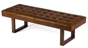 Cameron 42 inch oval leather bench coffee table. Retro Modern Genuine Leather Bench Ottoman Coffee Table Etsy Leather Bench Leather Bench Seat Brown Living Room Decor