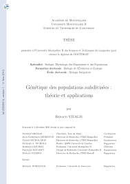 Pdf Genetique Des Populations Subdivisees Theorie Et Applications