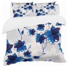 Browse our collection of patterned duvet covers and sets to find the perfect look for your bedroom. Abstract Blue Flowers Floral Duvet Cover Set Contemporary Duvet Covers And Duvet Sets By Design Art Usa Houzz