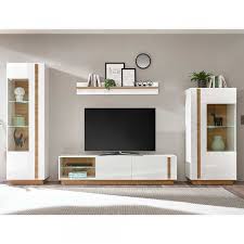 Wohnzimmer Anbauwand Franvos In 2020 Wandregal Vitrine Wohnwand Schrankwand Weiss