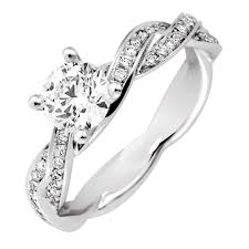Engagement Ring With 1 15 Carat Tw Of Diamonds In 14ct White Gold Wedding Ring Trio Swirl Engagement Rings Wedding Rings Online