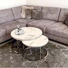 Auch wenn der marmor stark poliert ist, stellen sie sicher, dass sie die verschüttungen nicht darüber lassen, legen sie keine heißen gegenstände direkt auf die oberseite. Alim Home Couchtisch Marble 2er Set