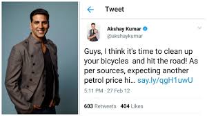 Akshay Kumars tweet delete saga proves how the BJP regime has compelled  actors to be silent and s**t scared - Filmy Fenil
