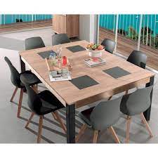 table carree avec plateau incruste de carres de ceramique aspect ardoise salle a manger table carree table carree table salle a manger