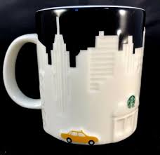 Starbucks New York City Skyline Coffee Mug Nyc Taxi Relief Collector Series 2012 Starbucks