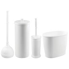Enjoy free shipping on most stuff, even big stuff. Wastebasket Trash Can Garbage Bin 3 Roll Toilet Paper Canister With Lid Mdesign Modern Plastic Bathroom Storage And Cleaning Accessory Set 3 Pieces Includes Bowl Brush Black Tissue Holders Home Kitchen