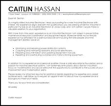 Industrial Electrician Cover Letter Sample Cover Letter Templates Examples