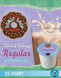 Storage cup size selector custom brew strength digital clock digital display digital timer double insulated wall fits any size cup or mug fits most cup holders fits travel mug frothing wand glass carafe hot water dispenser indicator light. Donut Shop Sweet Creamy Regular Iced Coffee K Cups For Keurig Brewers 44 Count Buy Online In Aruba At Aruba Desertcart Com Productid 9600029