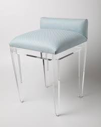 vanity stool with low back in acrylic frame and legs also blue square seat padded vanity stool vanity seat vanity chair