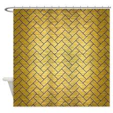Adjustable curved shower rod in brushed gold. Brick2 Black Marble Gold Brushed Shower Curtain By Trendi Patterns Cafepress In 2021 Marble And Gold Custom Shower Curtains Fabric Shower Curtains