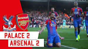 Tomkins headed against the bar for palace before leno pulled off a superb save to turn away a fine header by benteke. Match Highlights Palace 2 2 Arsenal Youtube