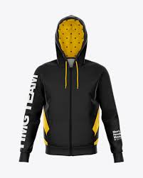 The hoodies are placed on a flat surface for you to showcase your apparel design beautifully and. Zipped Hoodie Front View In Apparel Mockups On Yellow Images Object Mockups