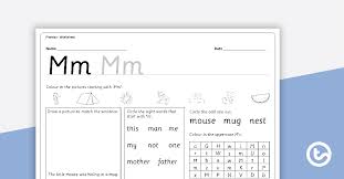 Other french exercises on the same topics: Letter Mm Alphabet Worksheet Teaching Resource Teach Starter