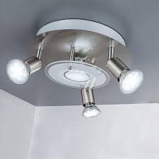 China ceiling track lighting china dimmable led track lighting home track lighting modern track lighting low voltage track lighting 4wd sourcing guide for track lighting kits: Dllt Modern Ceiling Spot Lights Fixtures 4 Light Round Flush Mount Directional Lighting Adjustable Track Lighting Kits For Kitchen Hallway Living Room Warm White Gu10 Bulbs Included Nickel Steel Buy Online In Guadeloupe
