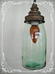 Vintage Mason Jar Lighting Use A Nice Fitting From An Old Pendant Lamp Vintage Mason Jars Mason Jar Candle Holders Mason Jar Diy