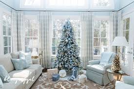 Get the tutorial at blesser house ». Blue Christmas Decorating Ideas A Tour Of Our Home Blue Christmas Tree Decorations Blue Christmas Decor White Christmas Decor