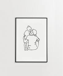 Father And Daughter Personalised Line Drawing Custom Wall Etsy In 2020 Father S Day Drawings Line Art Drawings Cute Easy Drawings