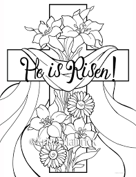 The dyeing of easter eggs in different colours is commonplace, with colour being achieved through boiling the egg in natural substances (such as, onion peel (brown colour), oak or alder bark or walnut nutshell (black), beet juice (pink) etc.), or using artificial colourings. He Is Risen 2 Easter Coloring Pages For Children Etsy Easter Coloring Pages Easter Colouring Bible Coloring Pages