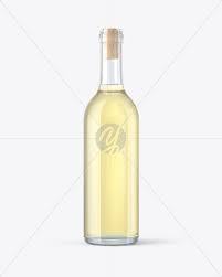 375ml Clear Glass White Wine Bottle Mockup In Bottle Mockups On Yellow Images Object Mockups