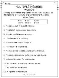 Multiple Meaning Words Multiple Meaning Words Multiple Meaning Words