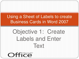Enter your information into the spaces below. Creating Business Cards With Word 2007