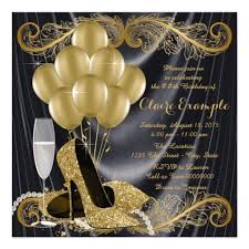 Glamorous Black And Gold 50th Birthday Party Decorations Black And Gold Birthday Party Hollywood Glamour Card Gold Birthday Party Gold Birthday Black And Gold Party Decorations