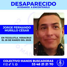 AYÚDANOS A ENCONTRARLO JORGE FERNANDO MURILLO CÉSAR Si lo has visto y/o  tienes información de su paradero por favor comunícate al número 33 48 21  21 70 o por mensaje privado, tu