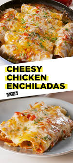 Cheesy Chicken Enchiladas Cheesy Chicken Enchiladas Mexican Food Recipes Recipes