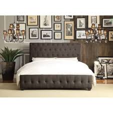 Master bedroom centerpiece youve been dreaming of king bed frames with storage in soft gray fabric its rolled headboard our selection of. Homelegance Baldwyn Contemporary Queen Upholstered Sleigh Bed With Tufting Darvin Furniture Upholstered Beds