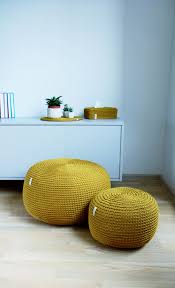 Big Mustard Stuffed Crochet Nursery Pouf Etsy Nursery Pouf Home Decor Cozy House