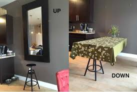 Ikea kitchen remodel kitchen furniture space saving kitchen space saver kitchen table small kitchen kitchen design kitchen cabinet remodel home small kitchen island sewing under window behind vent elegance to go. A Hideaway Dining Table Using Ikea Mirror Ikea Hackers