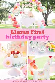 Llama First Birthday Party Kara S Party Ideas First Birthday Party Themes First Birthday Parties Birthday Party Decorations
