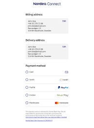 One of the largest banks in europe. Nordea Connect Checkout Documentation