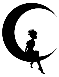 Fairy Sitting On Crescent Moon Silhouette Moon Silhouette Fairy Silhouette Silhouette Clip Art